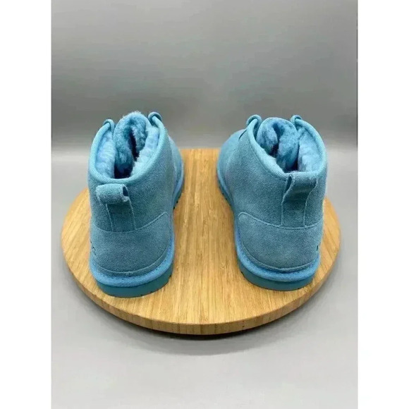UGG Chukka Boots Mens 10 Neumel Blue Suede Sheepskin Shearling Freshwater 3236 - Picture 4 of 10